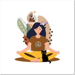 Sukhasana Yoga Pose - Easy Seat Meditation Posters and Art